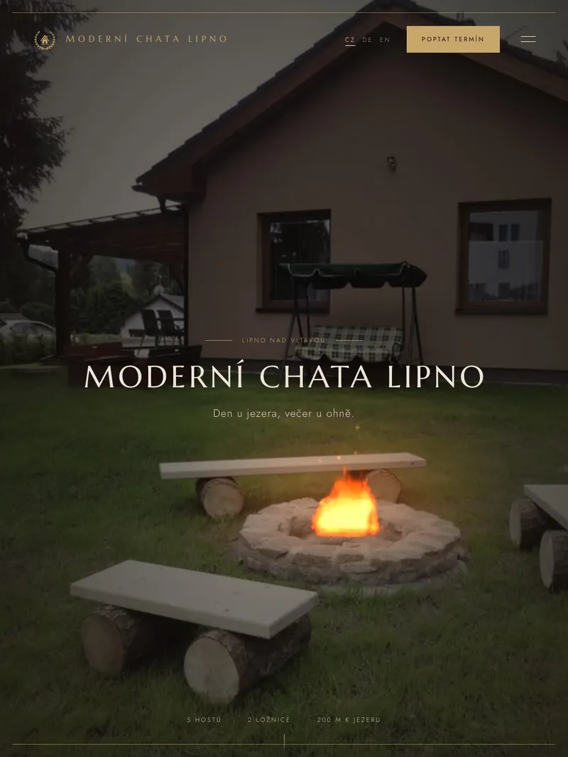 Web Moderní chata Lipno